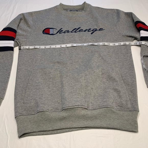 Bleecker and Mercer Challenge Logo Gray Crewneck Sweatshirt Men’s Medium - Picture 6 of 9